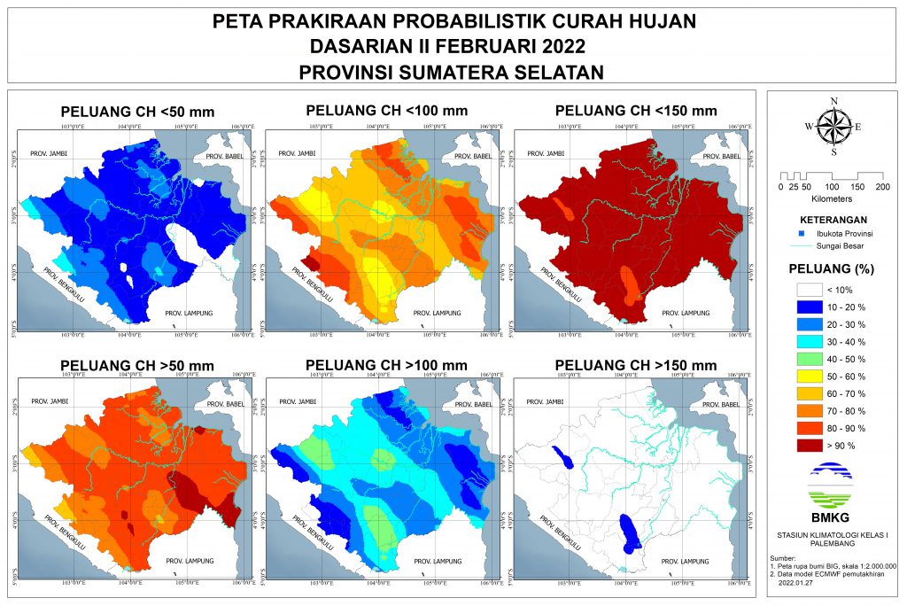 Prakiraan Probabilistik Curah Hujan Dasarian Ii Februari Update