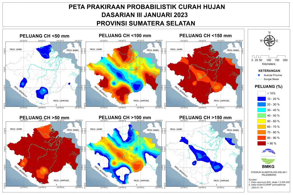 Prakiraan Probabilistik Curah Hujan Dasarian III Januari 2023 Update