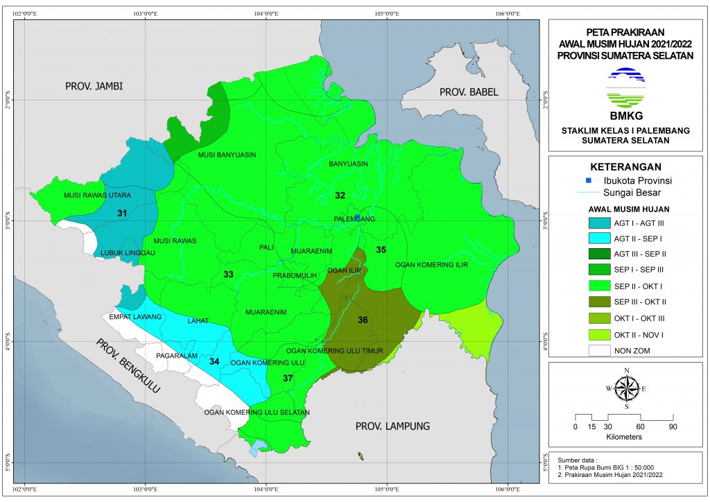 Prakiraan Musim Hujan Tahun 2021-2022