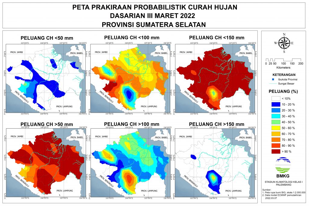 Prakiraan Probabilistik Curah Hujan Dasarian III Maret 2022 (update 10 ...