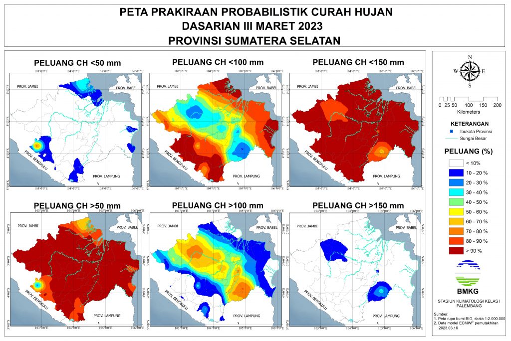 Prakiraan Probabilistik Curah Hujan Dasarian III Maret 2023 (update 20 ...