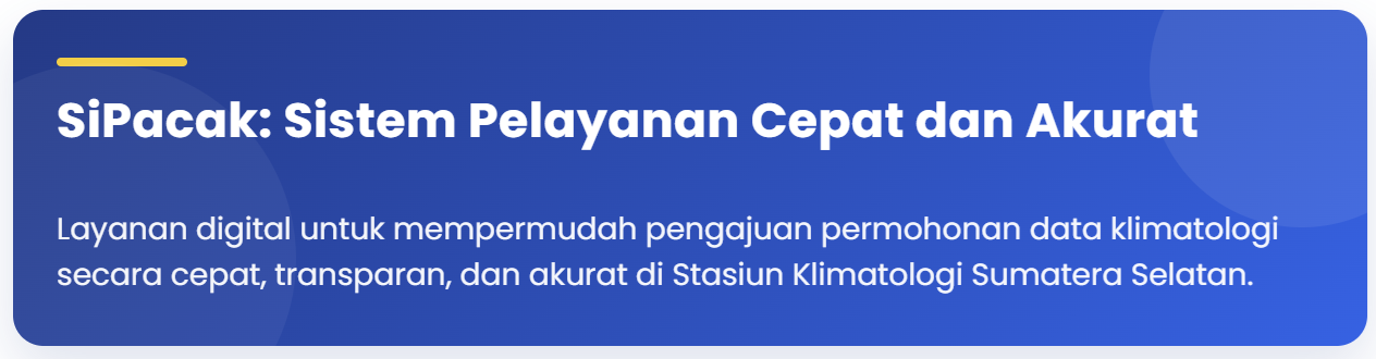 Akses permohonan layanan BMKG Sumatera Selatan